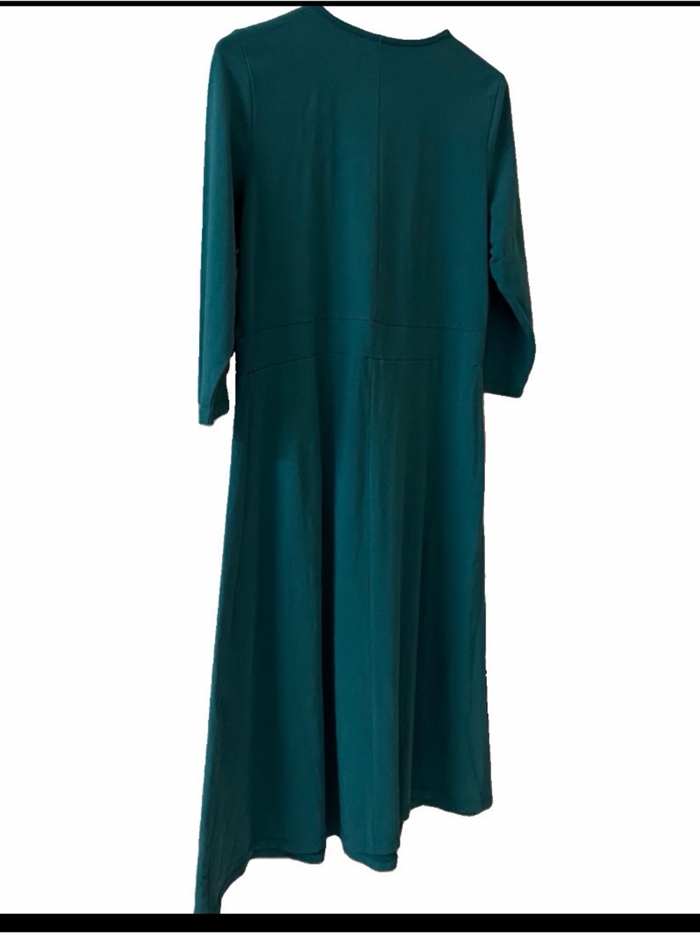 JG Hook size PM Teal Three-Quarter Sleeve Pleated Midi Dress - Picture 3 of 9